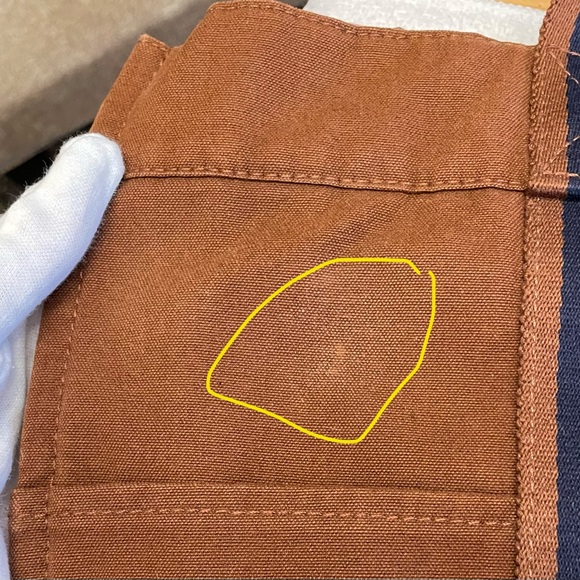 Authentic Hermes Large Vintage Rust and Navy Canvas Tote Bag - Picture 15 of 16